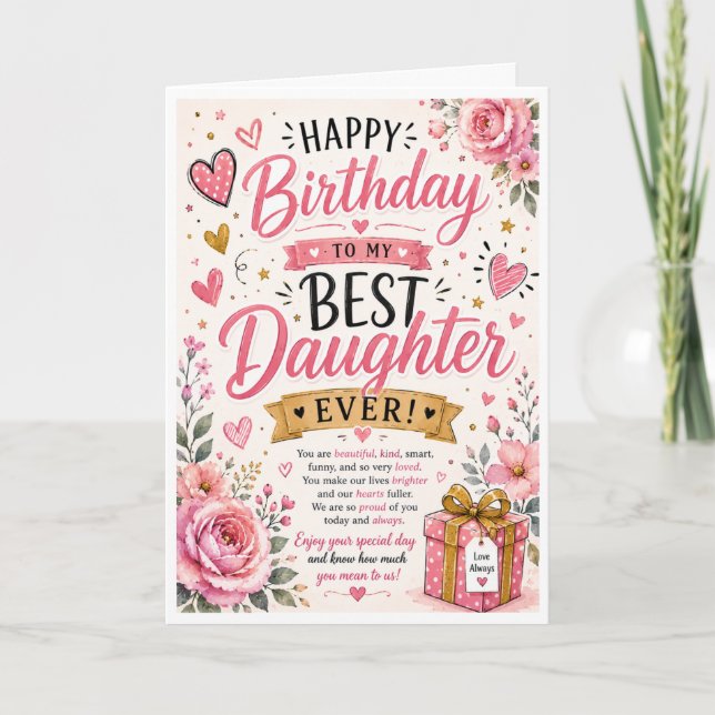 Carte d'anniversaire de la meilleure fille qui soi (Devant)