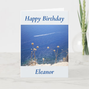 Carte d'anniversaire de la mer bleue grecque