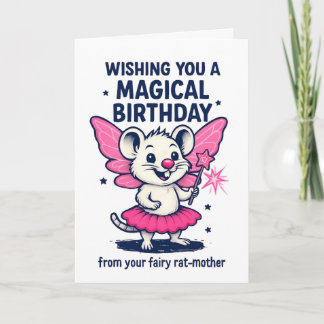 Carte d'anniversaire de la mère rat fée : drôle d'
