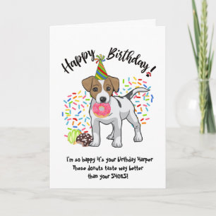 Carte d'anniversaire de la mignonne Jack Russell T