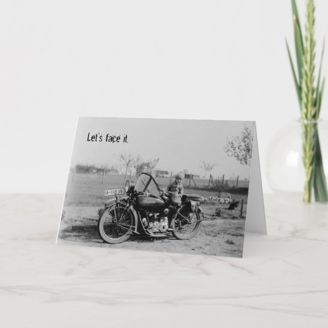Carte D'Anniversaire De La Moto Vintage (Devant)