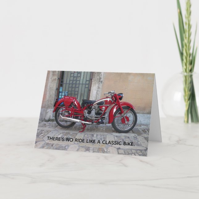Carte d'anniversaire de la moto Vintage classique (Devant)