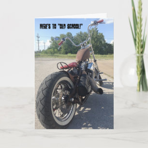 Carte d'anniversaire de la motocyclette de la viei