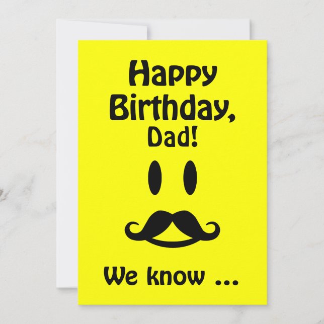 Carte d'anniversaire de la Moustache personnalisée (Devant)