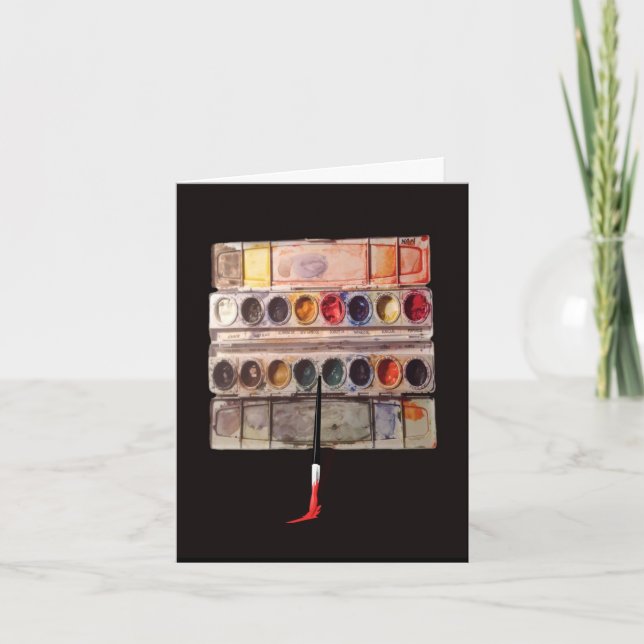 Carte d'anniversaire de la palette aquarelle (Devant)