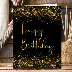 Carte d'anniversaire de la Parties scintillant d'o