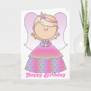 Carte d'anniversaire de la petite fée ange heureux
