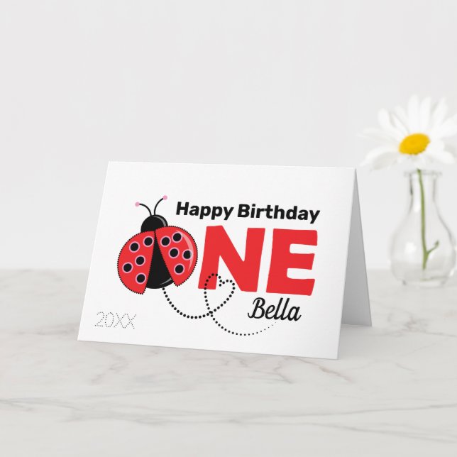 Carte d'anniversaire de la petite Ladybug 1er (Petite plante)