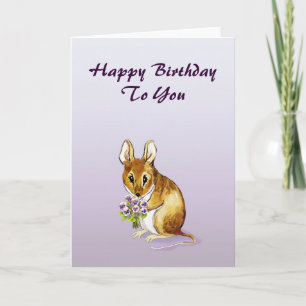 Carte d'anniversaire de la petite souris
