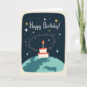 Carte d'anniversaire de la planète étoilée