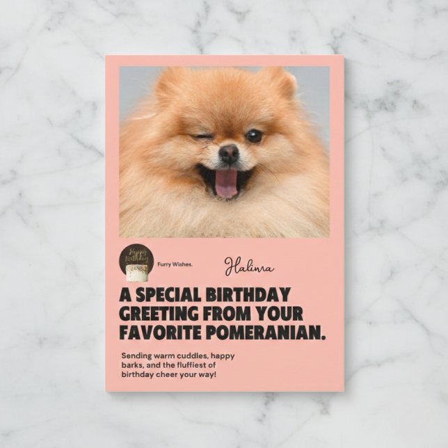 Carte d'anniversaire de la Poméranie (Send a wink and a smile today.)