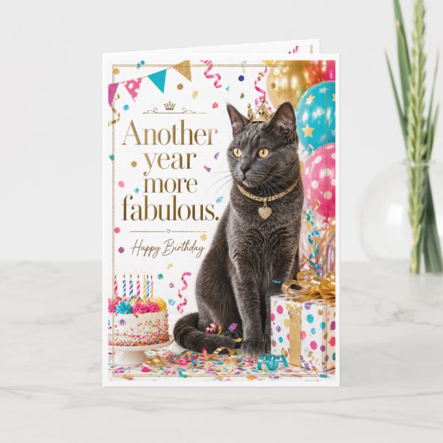 Carte d'anniversaire de la princesse chat mignonne (Devant)