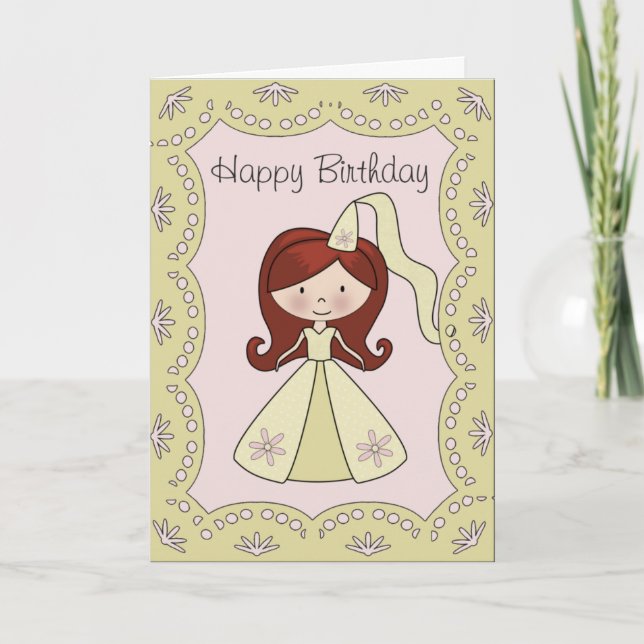 Carte d'anniversaire de la princesse de l'île (Devant)