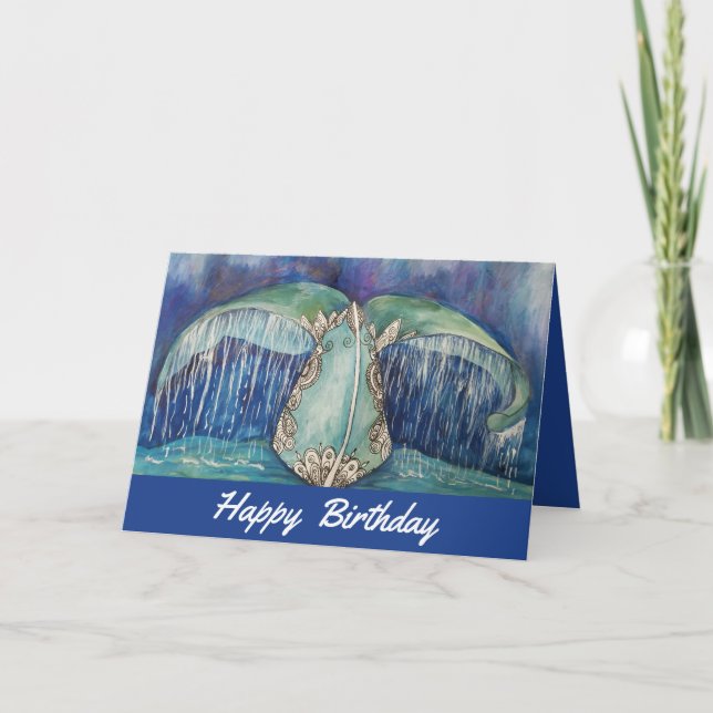 Carte d'anniversaire de la queue de baleine (Devant)