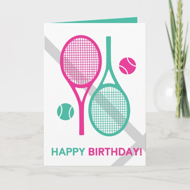 Carte d'anniversaire de la raquette de tennis vivi (Devant)