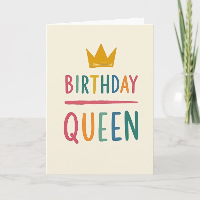 Carte d'anniversaire de la Reine Colorée (Devant)