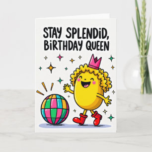 Carte d'anniversaire de la Reine de dessin animé