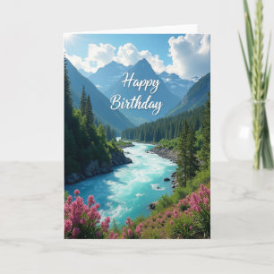 Carte d'anniversaire de la rivière joyeuse