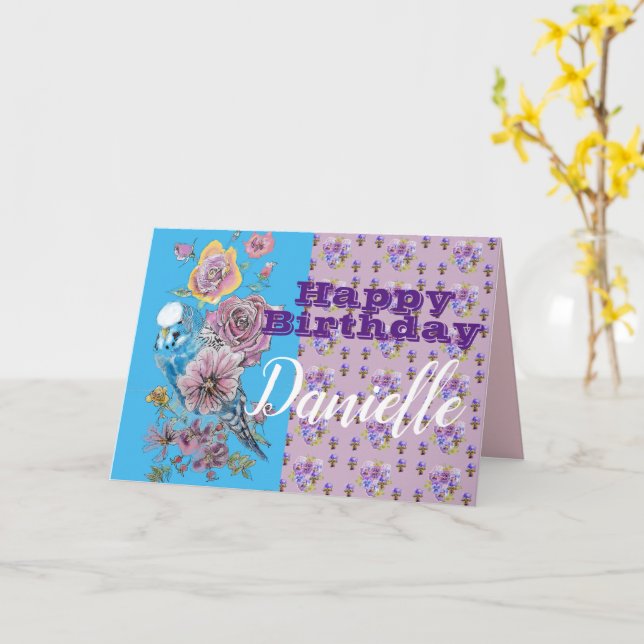 Carte d'anniversaire de la rose d'aquarelle Blue B (Fleur jaune)