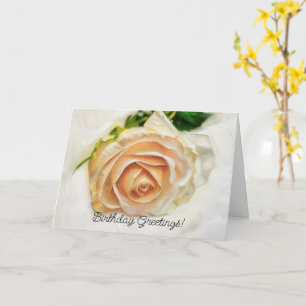 Carte d'anniversaire de la rose rose rose pâle