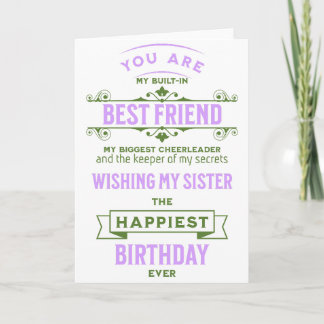 Carte d'anniversaire de la soeur Best Friend