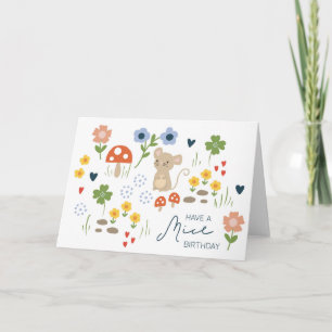 Carte d'anniversaire de la Souris pour les enfants