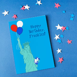 Carte d'anniversaire de la statue de la Liberté de