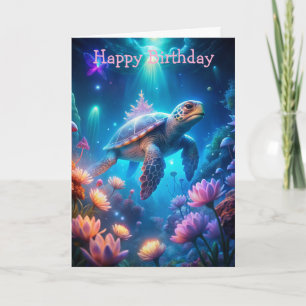 Carte d'anniversaire de la tortue