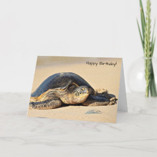 Carte d'anniversaire de la tortue marine hawaïenne