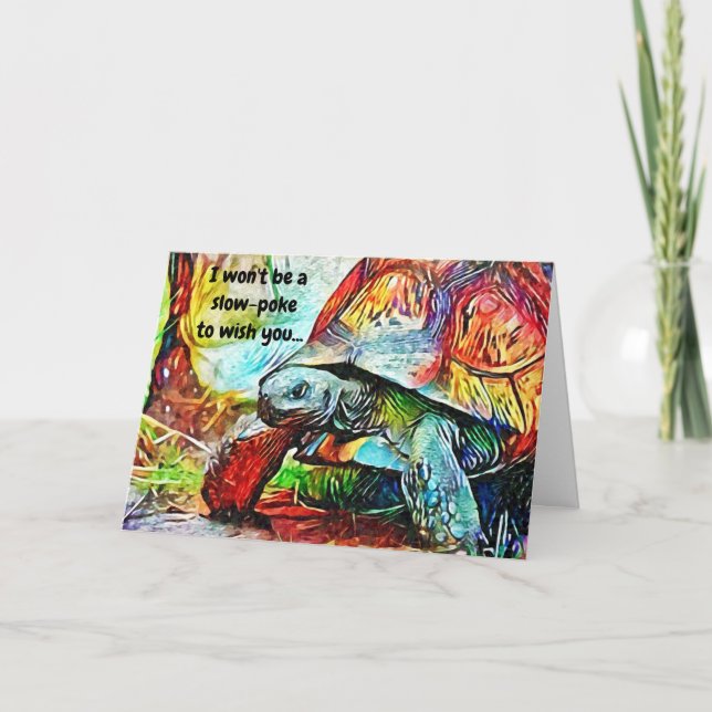 Carte d'anniversaire de la Tortue mignonne (Devant)