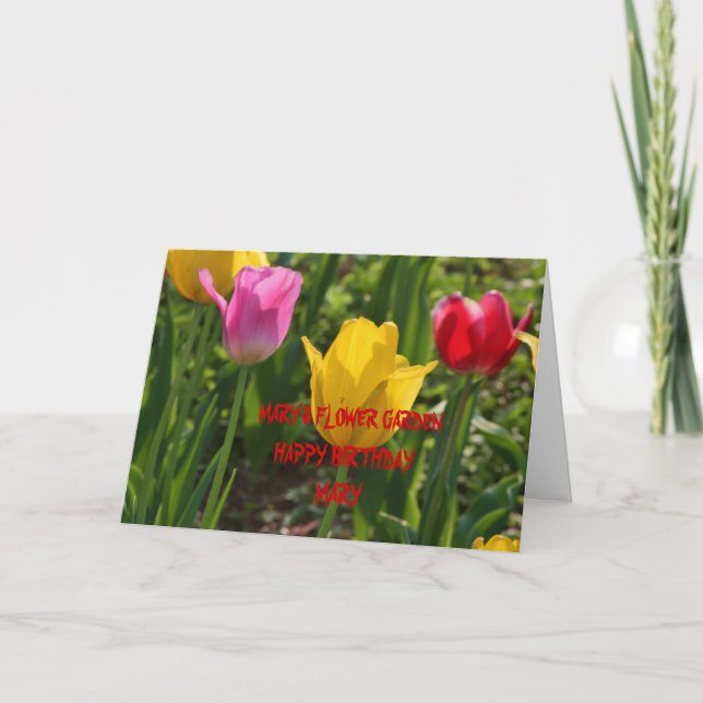 Carte d'anniversaire de la TULIPE de PRINTEMPS (Devant)