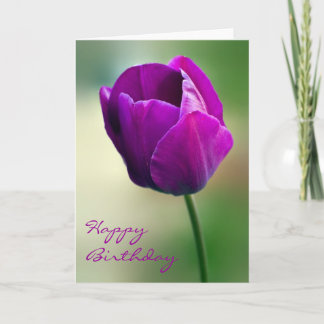 Carte d'anniversaire de la tulipe violette