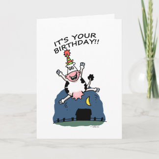 Carte d'anniversaire de la vache