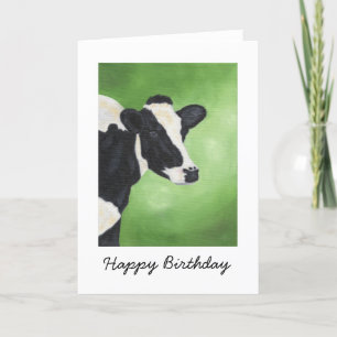 Carte d'anniversaire de la vache Holstein