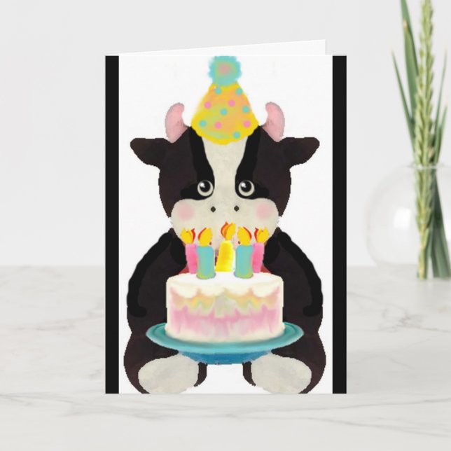 carte d'anniversaire de la vache lil (Devant)