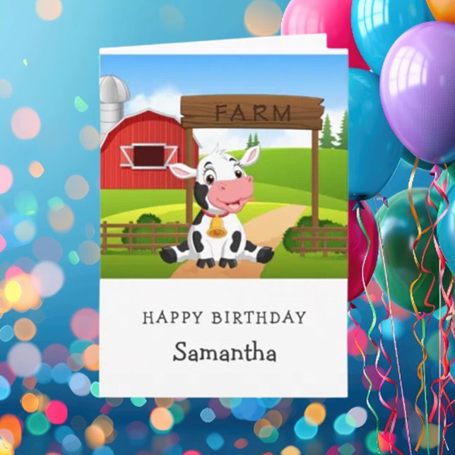 Carte d'anniversaire de la Vache mignonne 1er (delightful farm-themed birthday party for our precious cow boy/girl!)