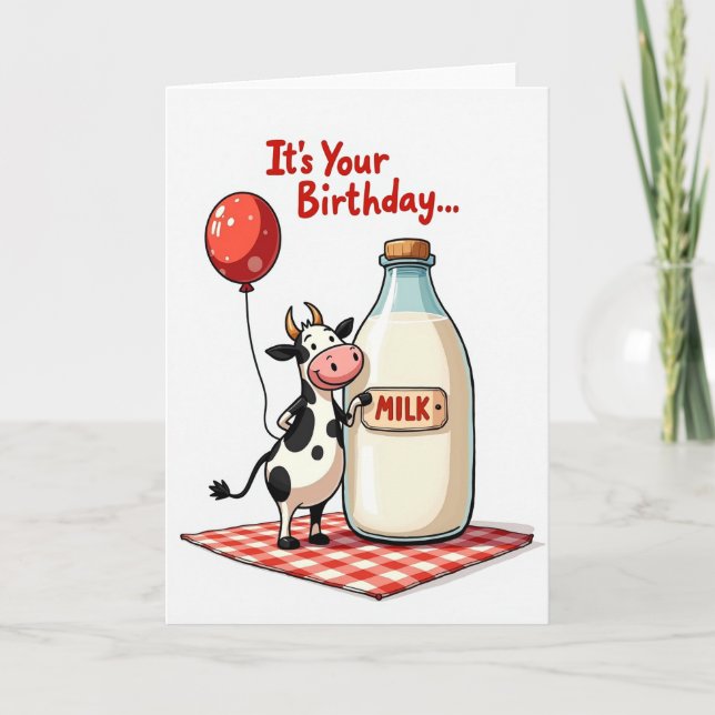 Carte d'anniversaire de la vache souriante (Devant)