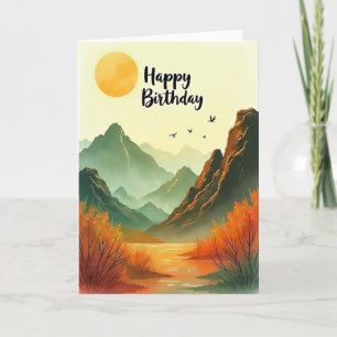 Carte d'anniversaire de la vallée montagneuse