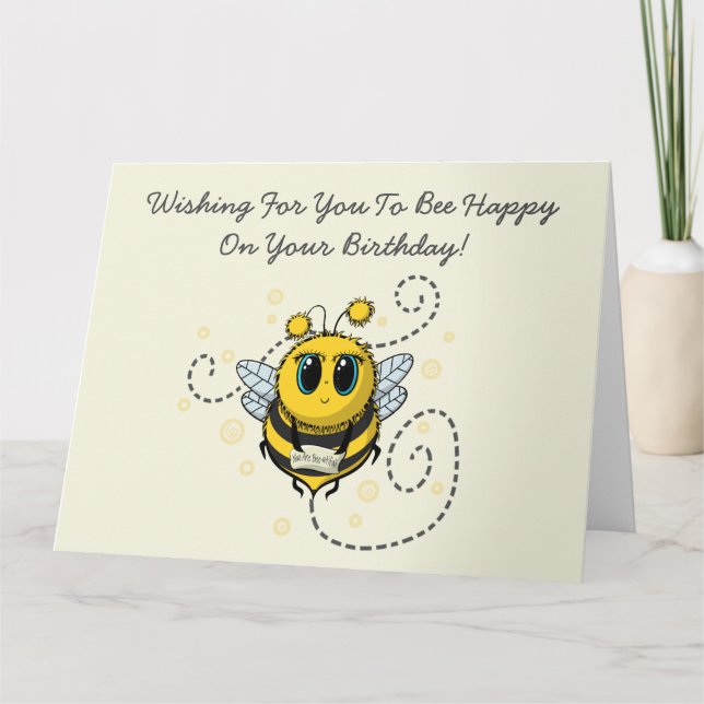 Carte d'anniversaire de l'abeille (Devant)