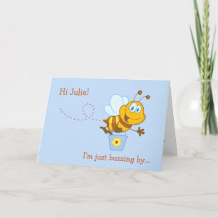 Carte d'anniversaire de l'abeille de miel mignonne