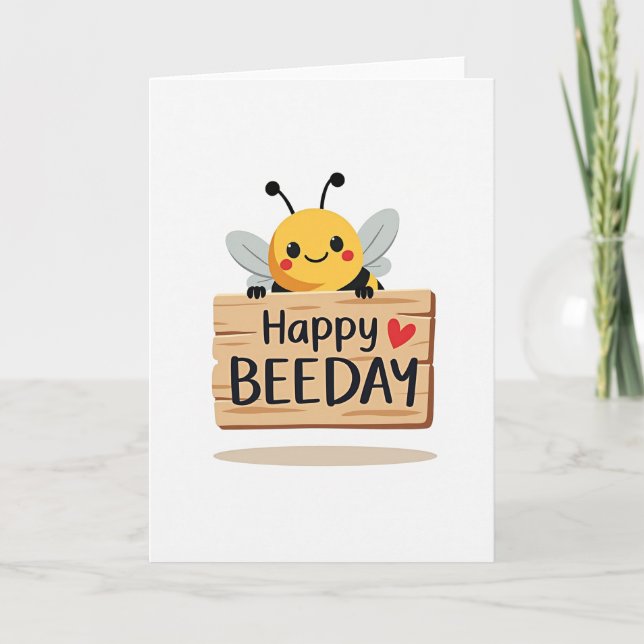 Carte d'anniversaire de l'abeille douce (Devant)