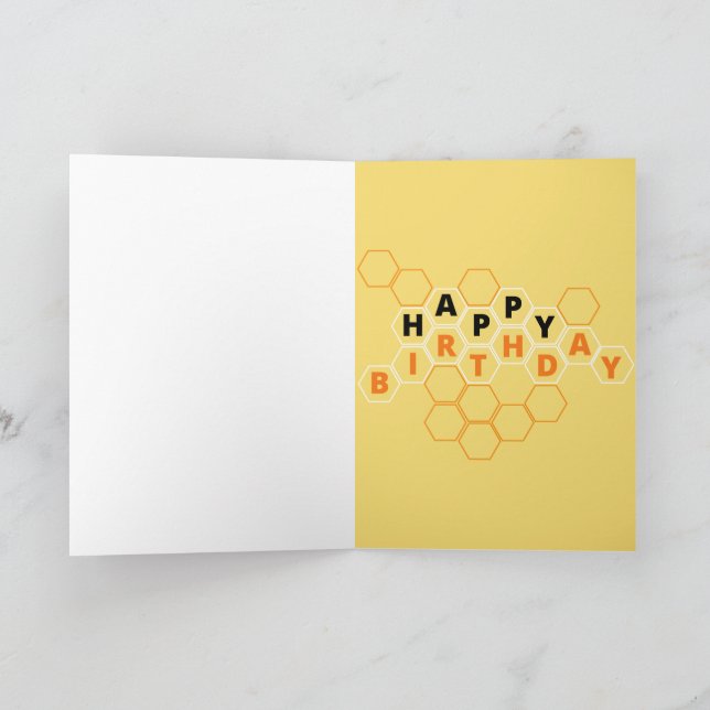 Carte d'anniversaire de l'abeille et du peigne de  (Intérieur)