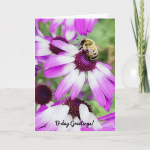 Carte d'anniversaire de l'abeille mignonne sur le 