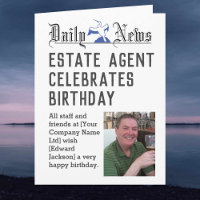 Carte d'anniversaire de l'agent immobilier pour pe