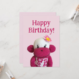 Carte d'anniversaire de l'Aloha Sock Monkey