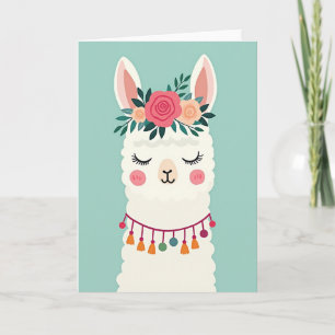 Carte d'anniversaire de lama rêveur