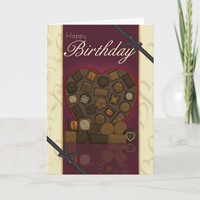 Carte d'anniversaire de l'ami - Chocolats (Devant)