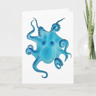 Carte d'anniversaire de l'ami de la pieuvre bleue 