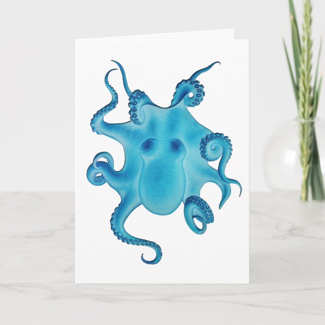 Carte d'anniversaire de l'ami de la pieuvre bleue  (Devant)
