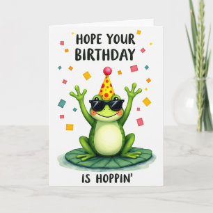 Carte d'anniversaire de l'amphibien vert